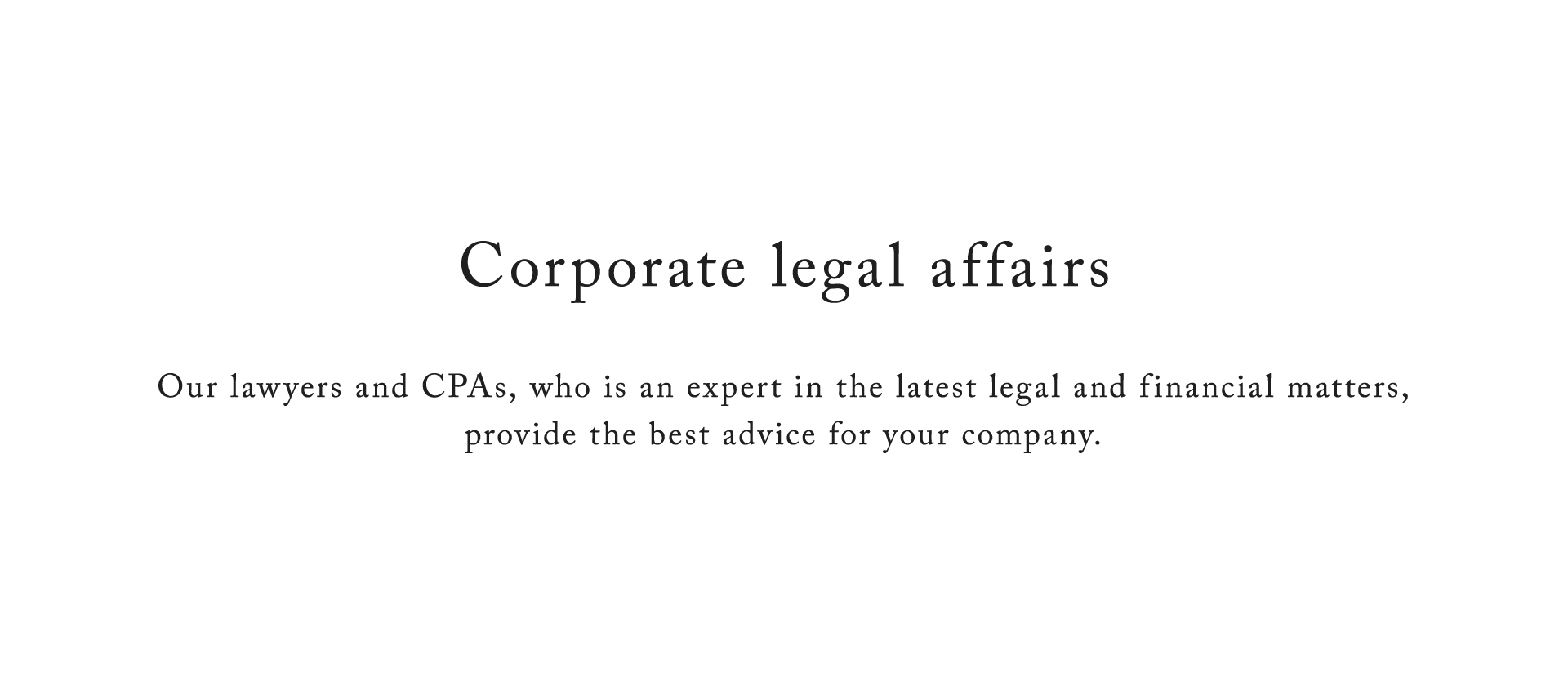 Corporate legal affairs