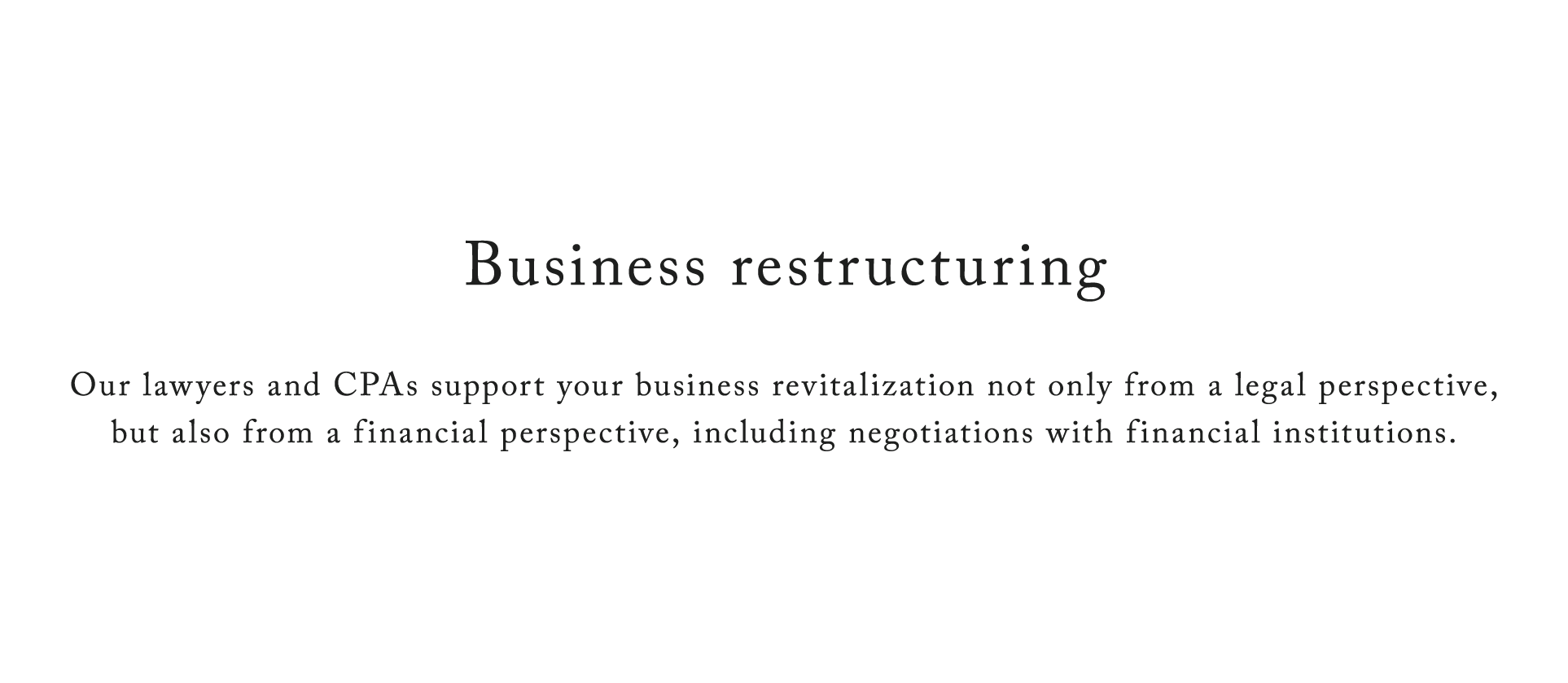 Business restructuring